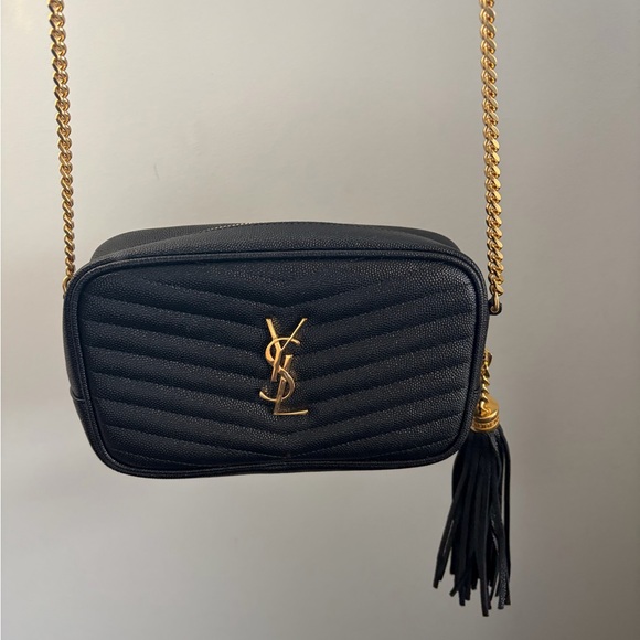Yves Saint Laurent Black Crossbody Bag with Gold Accents - Picture 2 of 2
